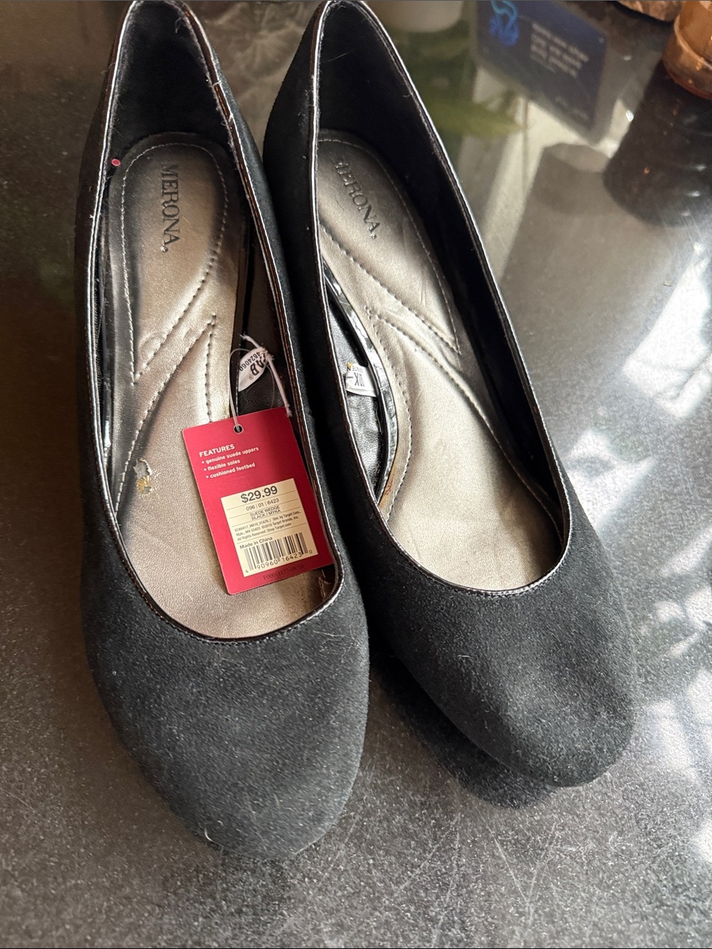 Merona Black Women's Round-Toe Suede Wedges